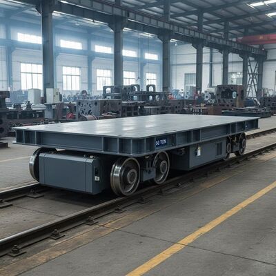 50 Ton Load Capacity Mold Transfer Cart with Precision Rail Guidance and Industrial High-Capacity Battery for Heavy Industrial Manufacturing